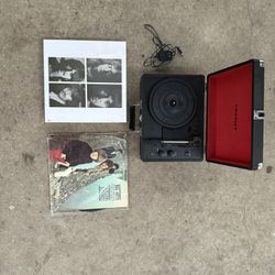 Crosley Record Player With The Beatles Esher Demos & Rolling Stones Big Hits