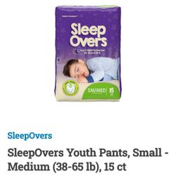 Sleepovers pull ups small medium