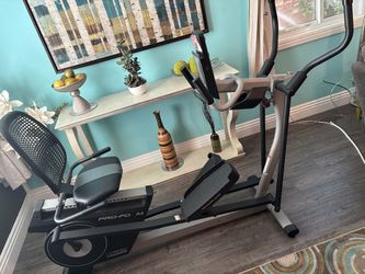 Recumbent bike, & elliptical feature brand pro form, hybrid trainer - $175