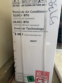 Inverter 16000 BTU Portable Air Conditioner, 3 in 1 Portable Ac Unit Cools Up for Rooms 850 Sq. Ft, Dual Hose Standing AC
