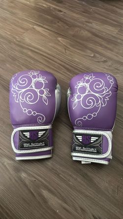 Purple and Silver Boxing Gloves