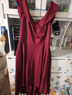 Wine colored high low dress size L