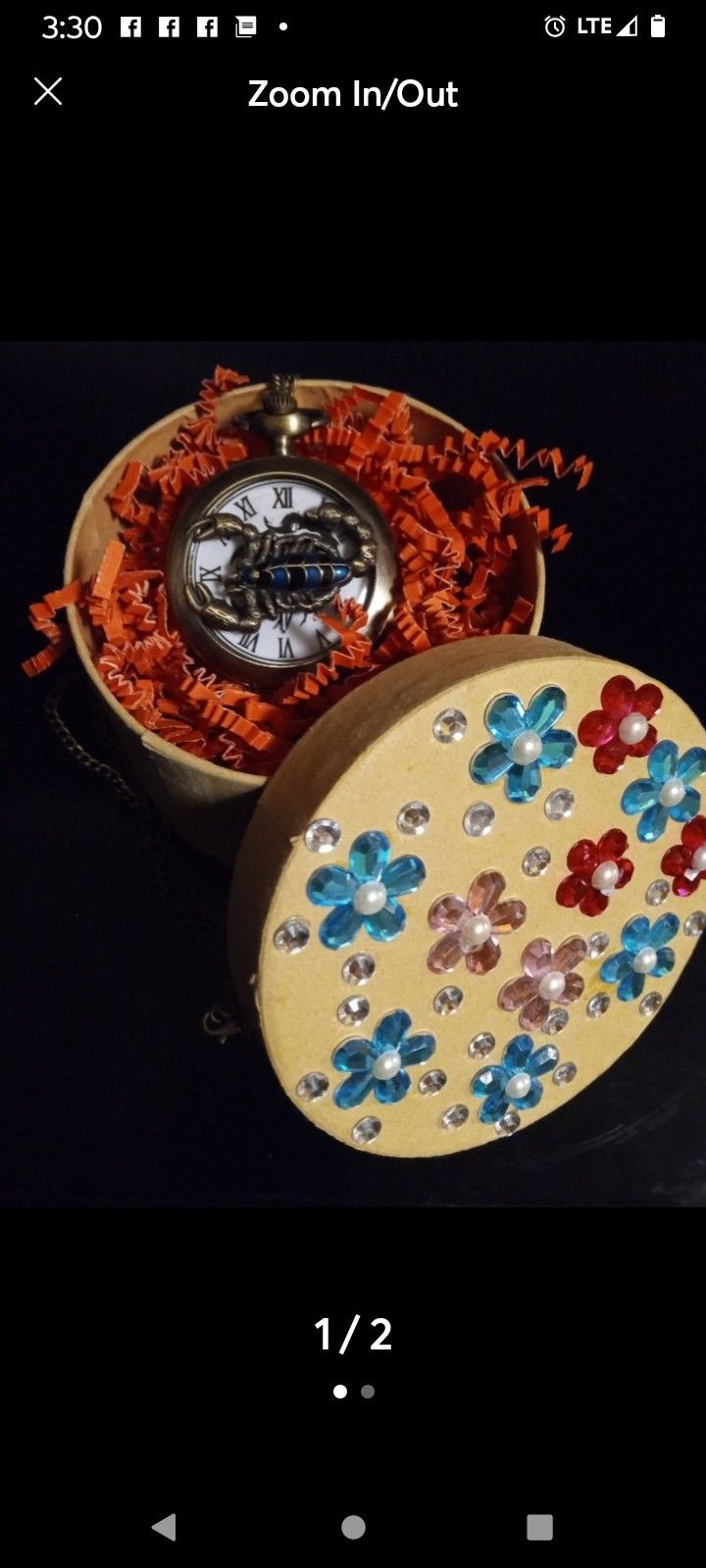 "SCORPION" ZODIAC SIGN--POCKET WATCH--BOX AND GIFT BAG IS INCLUDED