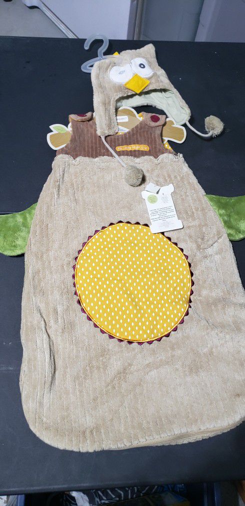 Baby aspen Owl Snuggle Sac/Hat