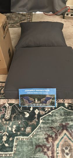 Patio Furniture Cushions, dark gray, seat 19x19, back 19x17”