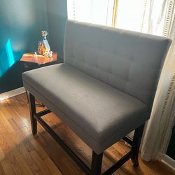 Gray Tufted Sofa Bench Entryway Chair Seat