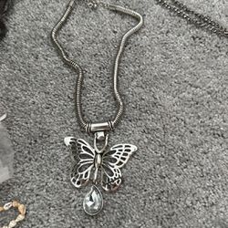 Necklace Silver Butterfly 