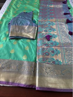 Very light silk sari