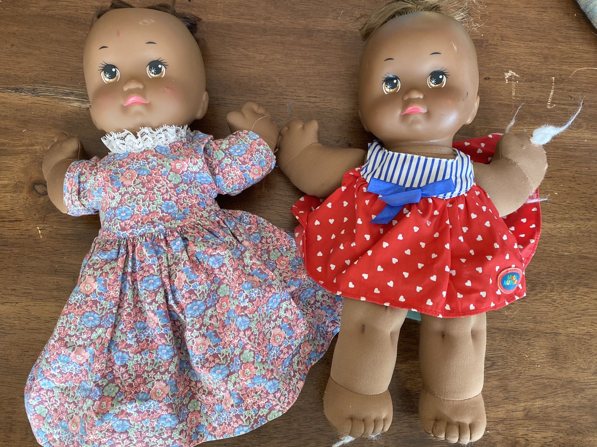 Pair of Vintage Black Mattel Baby Dolls