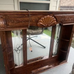 Antique Wooden/Mirrored Hutch