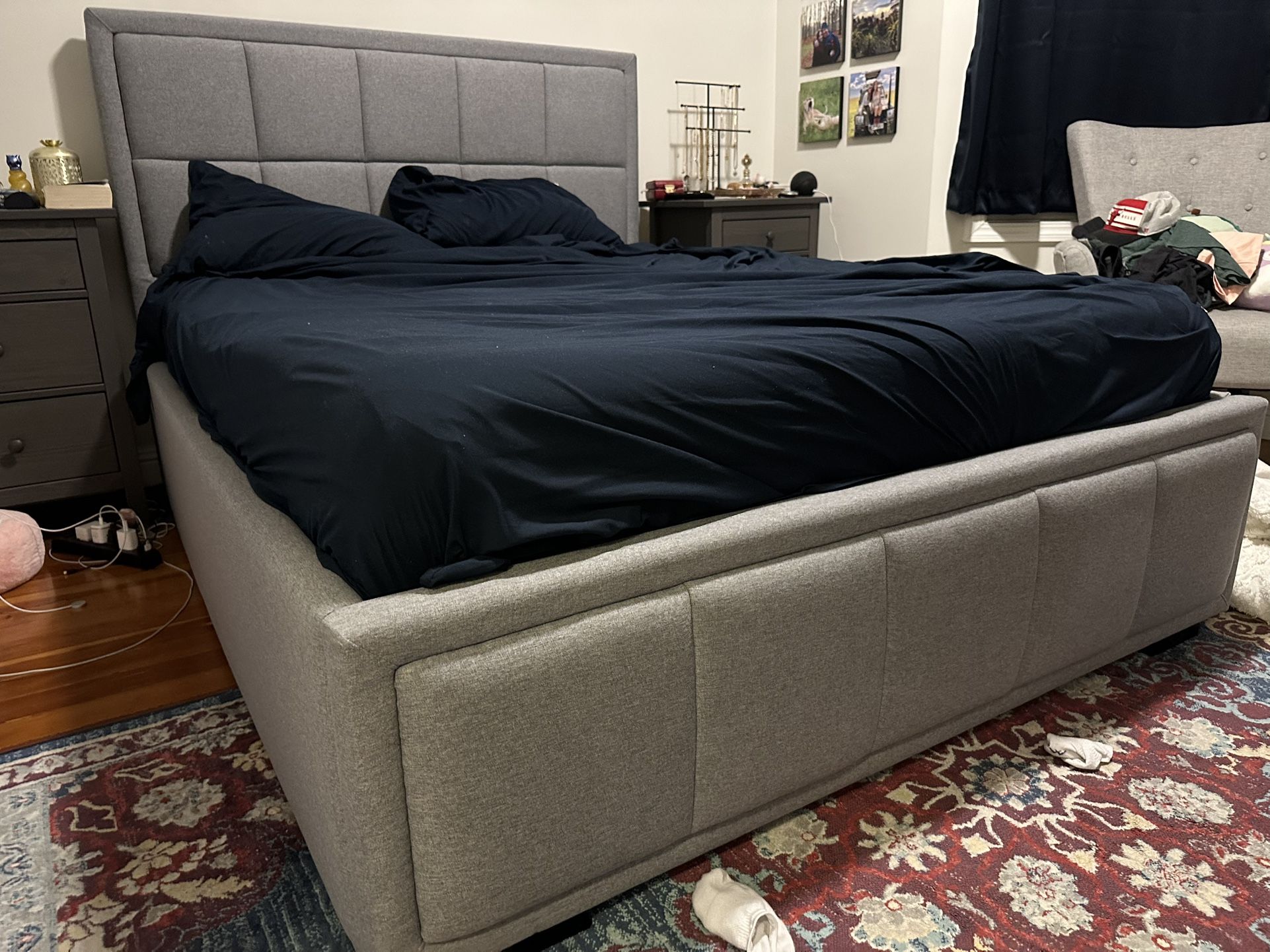 Puffy brand Queen Bed Frame - Gray