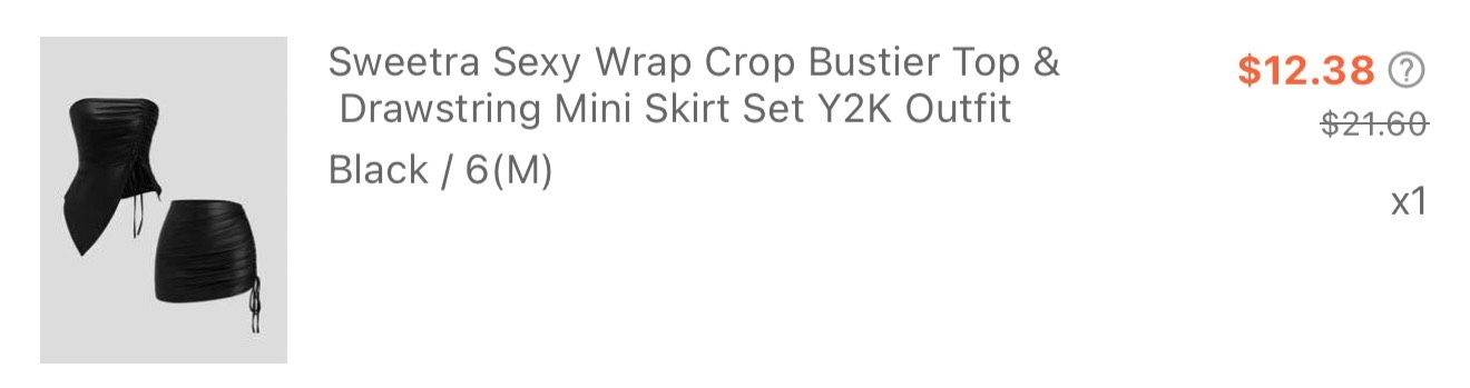 Pleather Top And Skirt Set