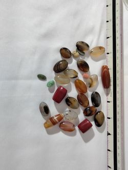 114 Grams of a variety of natural polished beautiful stones beads ready to use. 