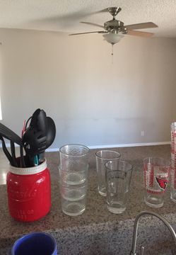 Glasses and cooking utensils