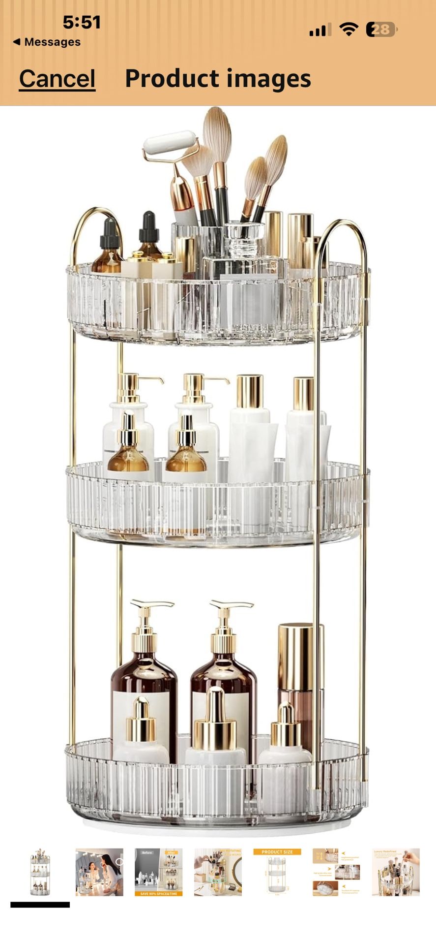 Rotating Makeup Organizer for Vanity, Large Capacity Skincare Perfume Storage, Bathroom Counter Organizer, 360 Spinning Cosmetic Dresser Countertop Or