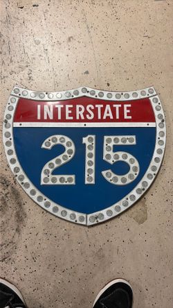 Vintage 215 Freeway Road Sign