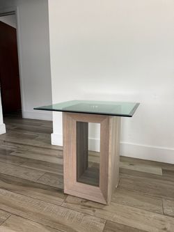 Modern Square Glass Top Side Table/Nightstand - Quick Sale