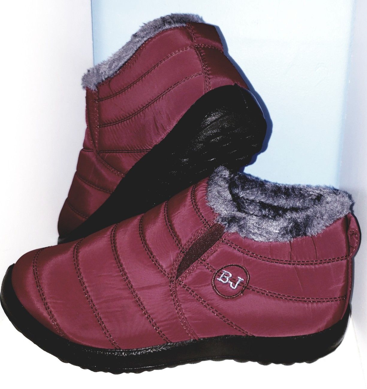 Unisex Winter Snow Boots Warm Fur Lined Ankle Shoes Waterproof W(8-8.5) / M(6.5-7)