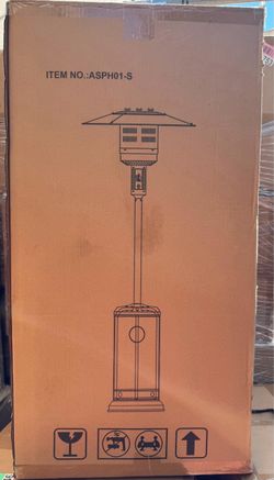 Calentador de Patio 🔥/ Propane Standing Patio Heater Azure Sky ASPH01S 48,000 BTU Stainless Steel