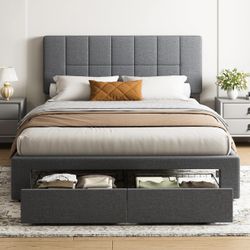 Queen Bed Frame (with Drawer ) 