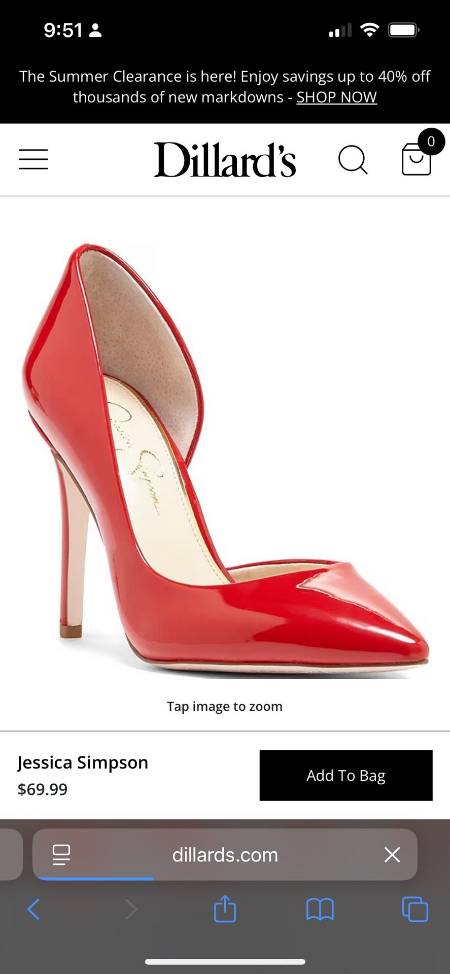 Jessica Simpson 8m Red Patent Heels 