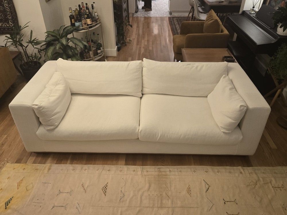 Article Masla White Slipcover Sofa
