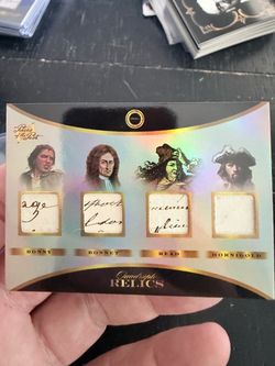 2024 Pieces of the Past 1700s – Anne Bonny / Stede Bonnet / Mary Read / Benjamin Hornigold QUADRUPLE HANDWRITTEN RELIC
