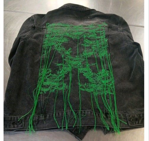 Metal core Deathcore Distressed Denim Jacket Mens XL