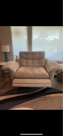Oversized Tufted Fabric Recliner Chair and Couch