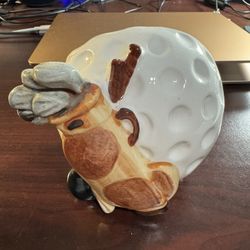Vintage Relpo Golf Ball Clubs Ceramic Planter