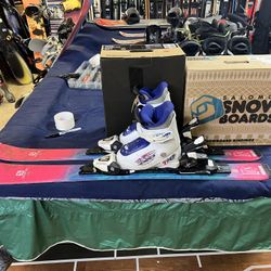 Kids Salomon 100 Ski Package With Boots And Bindings 