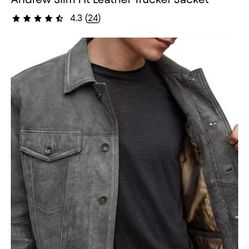 John Varvator Andrew Slim Fit  Leather Jacket