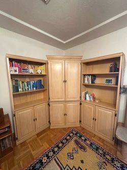 Three Piece set entertainment center for tv and bookshelf