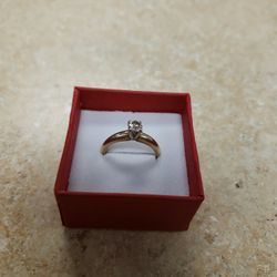 14k Yellow Gold Ladles Diamond Engagement Ring
