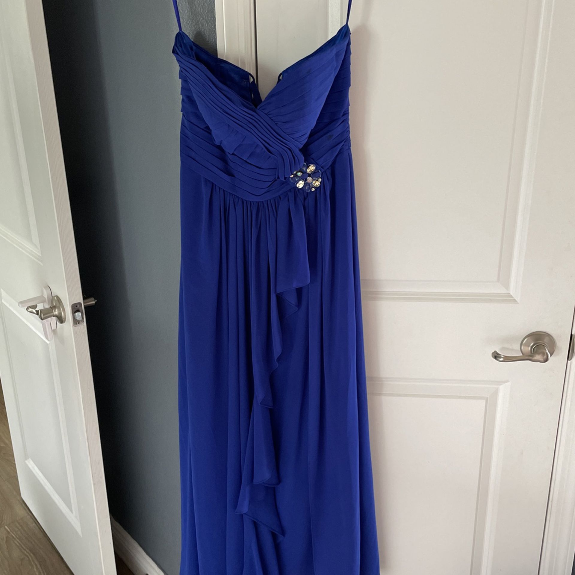 Strapless Blue Dress Bridesmaid/Prom