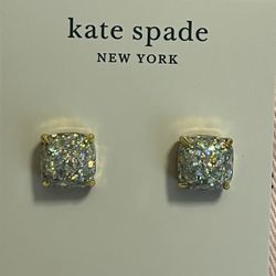 Kate Spade Mini Small Square Opal Stud Earrings