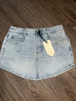Banyana Light Wash Denim Mini Skirt