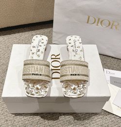 Dior classic embroidered braided flat slippers(off6)