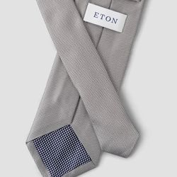Grey Basketweave Italian silk Tie By ETON  made In Italy 