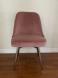 West Elm Blush/Mauve Velvet Swivel Accent Chair