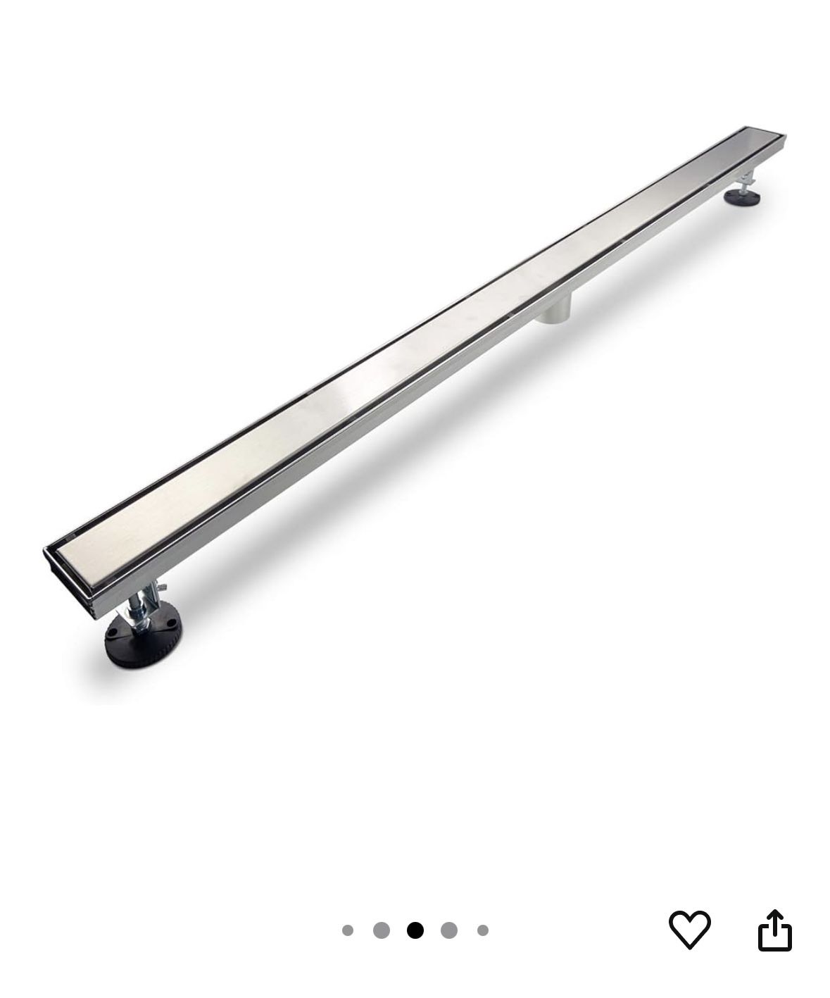 SaniteModar Linear Shower Drain, Linear Drain 60 inch with 2 in 1 Tile Insert & Flat Panels, 304 Stainless Steel Brushed Invisible Shower Floor Drain 