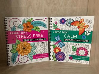 Large Print Adult Coloring Books, Price for Both