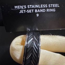 Men’s Stainless Steel Jet Set Band Ring 