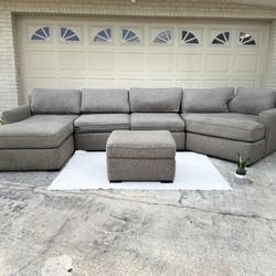 FREE DELIVERY 3-piece Sectional Couch With Ottoman