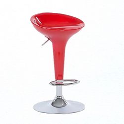 Red Chrome Swivel Bar Stool Height Adjustable (1)