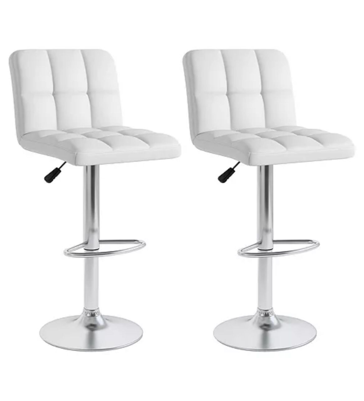 2 White Bar Stools 