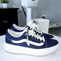 New VANS Old Skool Overt Shoes Suede Men’s Low Blue Size 7.5 8 