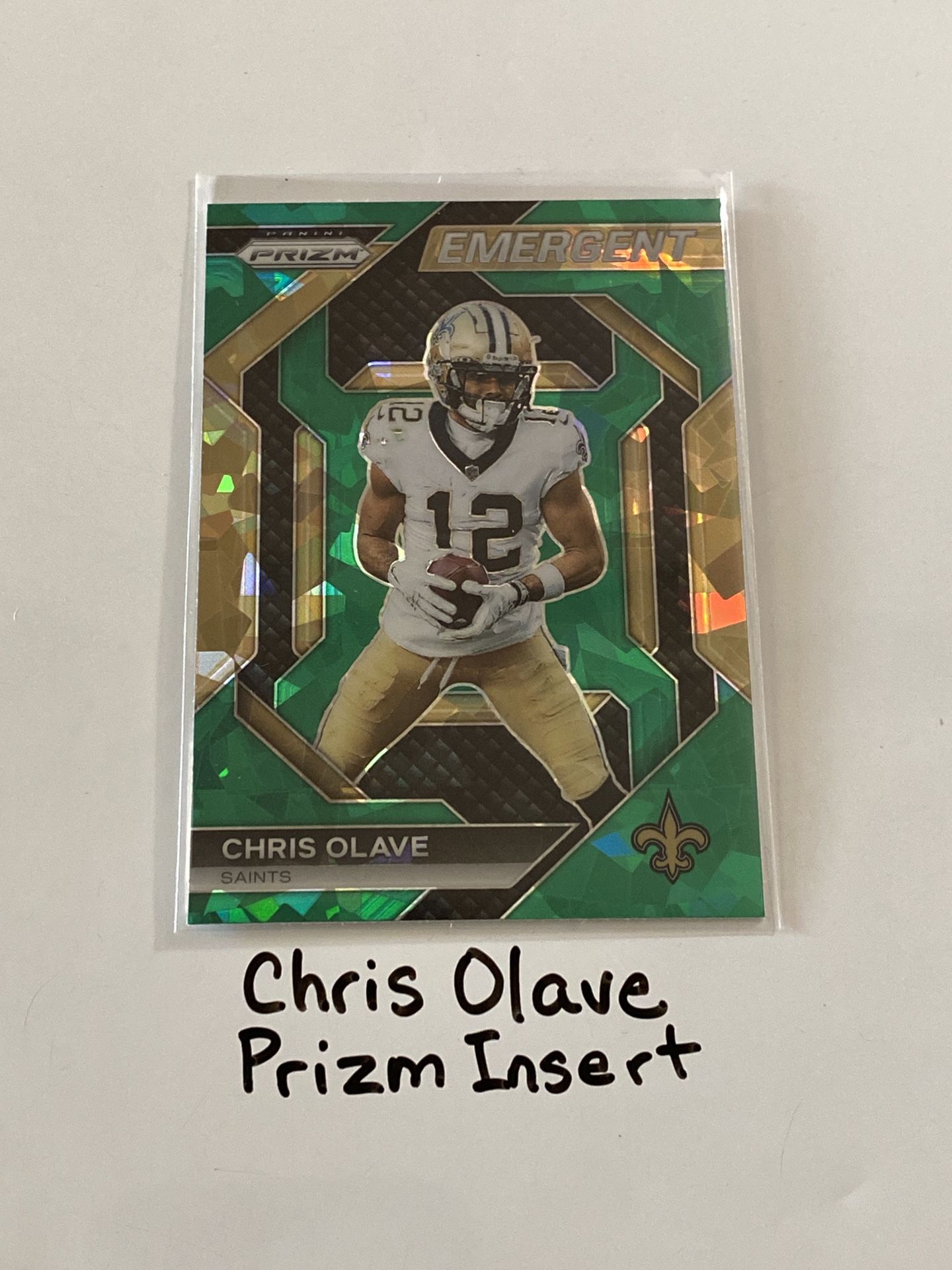 Chris Olave New Orleans Saints WR Prizm Short Print Insert Card. 