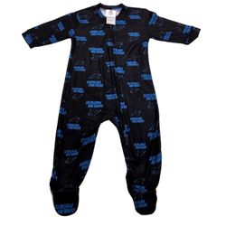NFL Team Apparel Carolina Panthers AOP Infant 12M Footed Sleeper NWT Black Blue