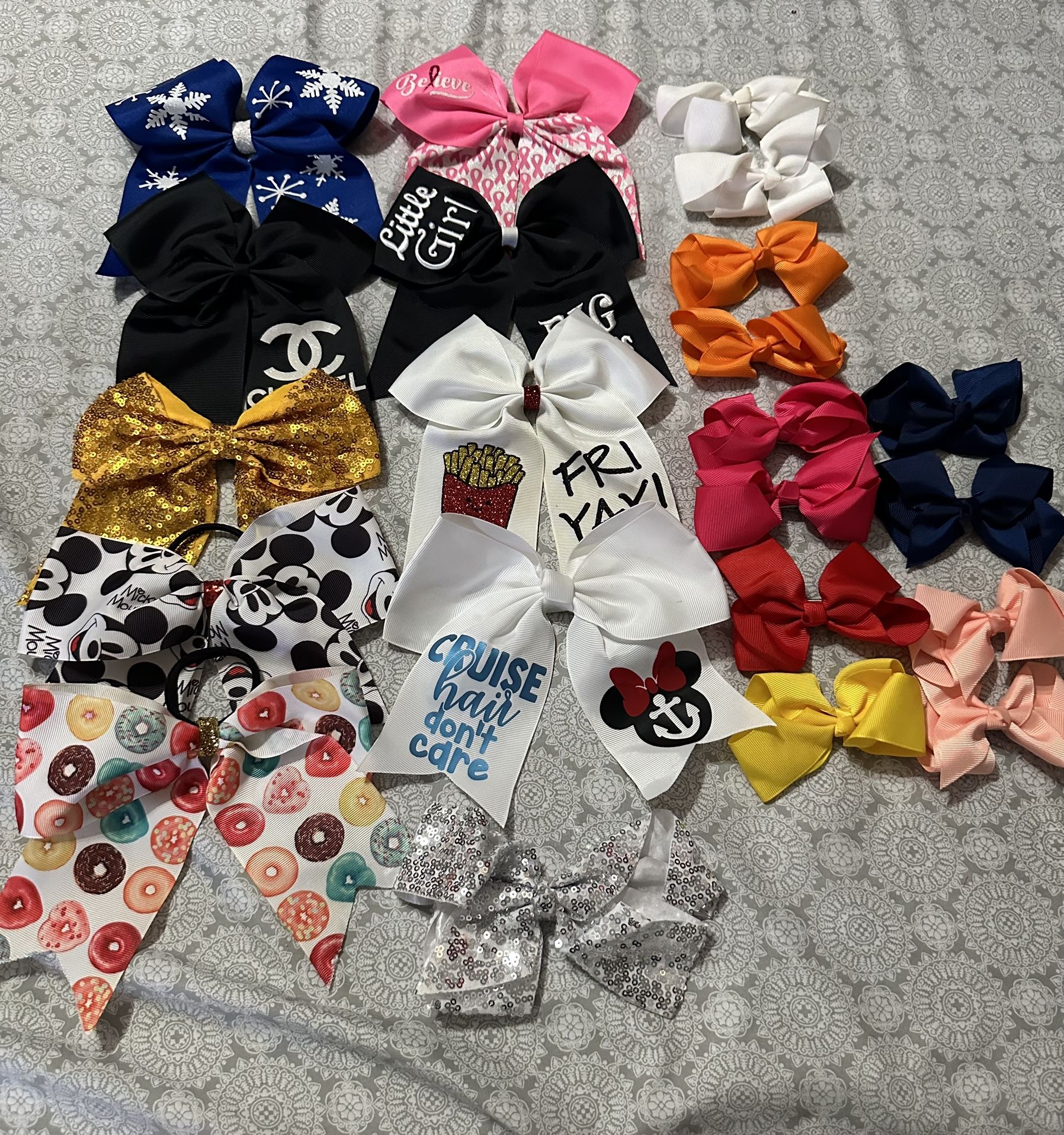 Cheer bows and mini hair bows